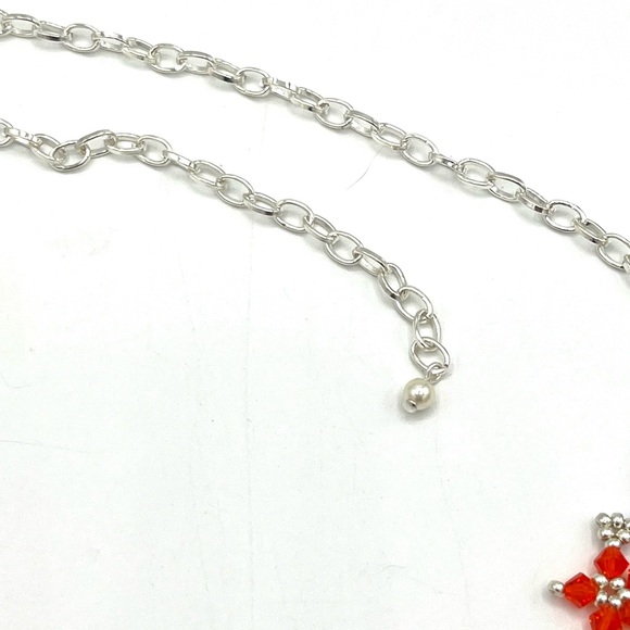 ❗️SOLD❗️Multi Colored Crystal Snowflake Statement Necklace - Picture 5 of 7